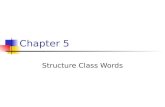 Chapter 5 Structure Class Words. Find the Articles…