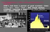 The Beginning of the Great Depression in America  1920's had been a period of good economic times  Tues. Oct. 29th, 1929 - NYC Stock market crashed,