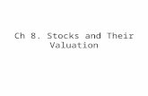 Ch 8. Stocks and Their Valuation. Goals To understand characteristics of common and preferred stocks To understand stock valuations.