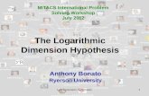 Log Dimension Hypothesis1 The Logarithmic Dimension Hypothesis Anthony Bonato Ryerson University MITACS International Problem Solving Workshop July 2012.