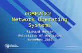 COMP2122 Network Operating Systems Richard Henson University of Worcester November 2010.