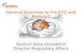 General Overview to the CTD and Module 1 Gudrun Dora Gisladottir Director Regulatory Affairs.