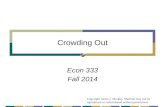 1 Crowding Out Econ 333 Fall 2014 Copyright James J. Murphy. Material may not be reproduced or redistributed without permission.