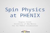 Spin Physics at PHENIX Douglas Fields University of New Mexico For the PHENIX Collaboration.