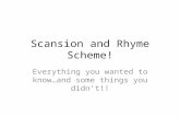 Scansion and Rhyme Scheme! Everything you wanted to know…and some things you didn’t!!