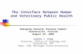 The Interface Between Human and Veterinary Public Health Emerging Zoonotic Disease Summit Gainesville, Florida August 23, 2005 Lonnie J. King Director,