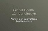 Global Health 12 hour elective Planning an international health elective.