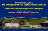 The Intelligibility of Thai English Pronunciation to Native and Non-Native Speakers of English Jirada Suntornsawet PhD Student, Department of Education,
