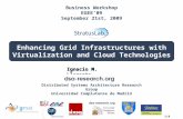 1/8 Enhancing Grid Infrastructures with Virtualization and Cloud Technologies Ignacio M. Llorente Business Workshop EGEE’09 September 21st, 2009 Distributed.
