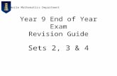 Worle Mathematics Department Year 9 End of Year Exam Revision Guide Sets 2, 3 & 4.