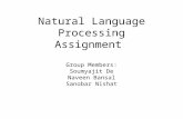 Natural Language Processing Assignment Group Members: Soumyajit De Naveen Bansal Sanobar Nishat.