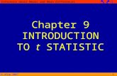 © aSup-2007 Inference about Means and Mean Differences   1 Chapter 9 INTRODUCTION TO t STATISTIC.