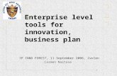 IP INNO FOREST, 11 September 2006, Zvolen Carmen Nastase Enterprise level tools for innovation, business plan.