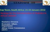 Statistics Division Economic Affairs Department Africa Union Commission (AUC) Strategy for the Harmonisation of Statistics in African (SHaSA) STATCOM -III.