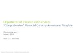 Department of Finance and Services – Comprehensive Financial Assessment Report Department of Finance and Services “Comprehensive” Financial Capacity Assessment.