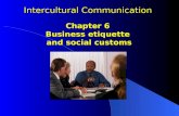 Chapter 6 Business etiquette and social customs Intercultural Communication.