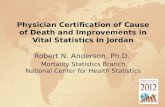Physician Certification of Cause of Death and Improvements in Vital Statistics in Jordan Robert N. Anderson, Ph.D. Mortality Statistics Branch National.
