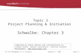 Topic 2- 1ICT 327 Management of IT Projects Semester 1, 2005 Topic 2 Project Planning & Initiation Schwalbe: Chapter 3 Compiled by Diana Adorno and contributions.