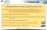 UNIT IV Nanomaterials & Nanotechnology 1 NANOMATERIALS AND NANOTECHNOLOGY LECTURE 1 Basic concepts of nanoscience and nanotechnology Quantum wire, Quantum.