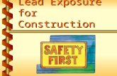 Lead Exposure for Construction. Health hazards of lead exposure v Pure lead (Pb) is a heavy metal and a chemical element v Lead can combine with other.