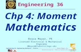 BMayer@ChabotCollege.edu ENGR-36_Lec-08_Moments_Math.ppt 1 Bruce Mayer, PE Engineering-36: Engineering Mechanics - Statics Bruce Mayer, PE Licensed Electrical.