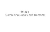 Ch 6.1 Combining Supply and Demand. Balancing the Market EQUILIBRIUM –The point where _______________________come together at the same number is called.