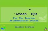 “ Green” tips Solomon Ioannou For The Tourism Accommodation Sector.