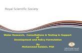 Water Research, Consultations & Testing in Support of Development and Policy Formulation By Muhammad Saidam, PhD.