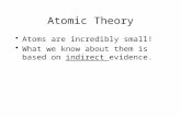 Atomic Theory Atoms are incredibly small! What we know about them is based on indirect evidence.