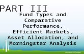 Fund Types and Comparative Performance, Efficient Markets, Asset Allocation, and Morningstar Analysis PART III.