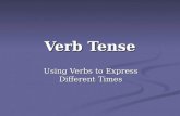 Verb Tense Using Verbs to Express Different Times.