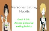 Personal Eating Habits Goal 7.02: Assess personal eating habits.