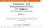 Purposes and Responsibilities of Courts National Association for Court Management 1 Purposes and Responsibilities of Courts NACM Core Competency Fundamentals.