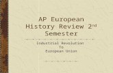 AP European History Review 2 nd Semester Industrial Revolution To European Union.