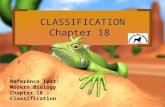 Reference Text: Modern Biology Chapter 18 – Classification.
