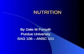 NUTRITION By Dale M Forsyth Purdue University SAG 106 – ANSC 101.