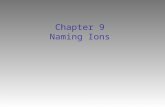 Chapter 9 Naming Ions. Monatomic Ions Ionic compounds consists of a positive metal ion and a negative nonmetal ion combined in a proportion such that.