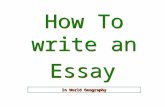 How To write an EssayEssay In World Geography An excellent essay is Like a Tasty Hamburger.
