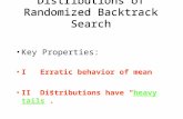 Distributions of Randomized Backtrack Search Key Properties: I Erratic behavior of mean II Distributions have “heavy tails”.