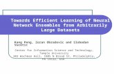Towards Efficient Learning of Neural Network Ensembles from Arbitrarily Large Datasets Kang Peng, Zoran Obradovic and Slobodan Vucetic Center for Information.