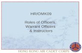 HR/OMK09 Roles of Officers, Warrant Officers & Instructors.