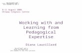 Working with and Learning from Pedagogical Expertise Diana Laurillard 8-11 August 2006.