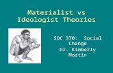 Materialist vs Ideologist Theories SOC 370: Social Change Dr. Kimberly Martin.