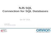 1 Confidential © Omron NJ5 SQL Connection for SQL Databases Jan 23 rd 2014 Johnston Hall Omron Automation and Safety.