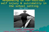 Responding to non-suicidal self injury & suicidality in the school setting May 2013 Lydia Senediak (Senior Clinical Psychologist: CAMHS Hornsby Ku-ring-gai)