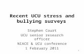 Recent UCU stress and bullying surveys Stephen Court UCU senior research officer NIACE & UCU conference 1 February 2011 1.
