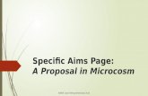 Specific Aims Page: A Proposal in Microcosm INBRE Grant Writing Workshops 2015.