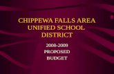 CHIPPEWA FALLS AREA UNIFIED SCHOOL DISTRICT 2008-2009 PROPOSED BUDGET.