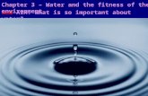 NEW AIM: What is so important about water? Chapter 3 – Water and the fitness of the environment.