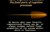 Topic: Cognitive Architecture The fixed parts of cognitive processes No matter what your favorite computational theory may be, it always assumes certain.